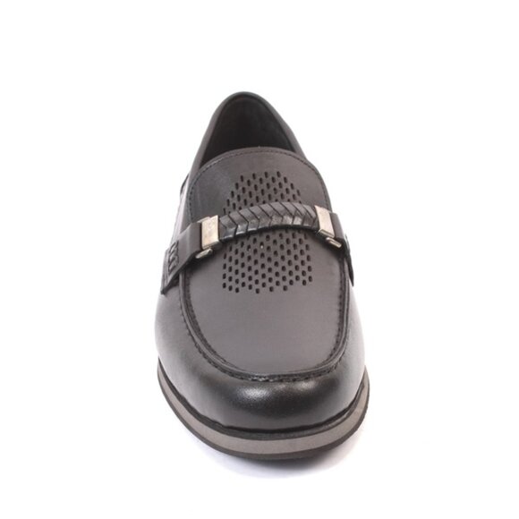 ROBERTO SERPENTINI 756a Black Leather Moccasins Loafers Shoes